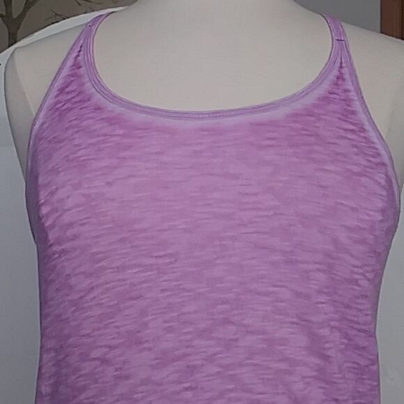 SO Brand Tank Top Racer Back Heathered Purple Burn Out - Picture 6 of 11